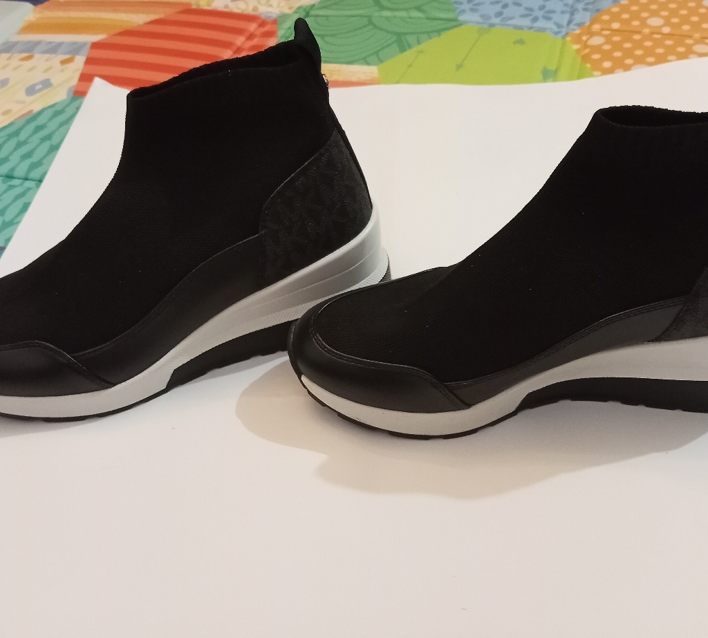 Michael Kors Black Knit Slip-On Sneakers
